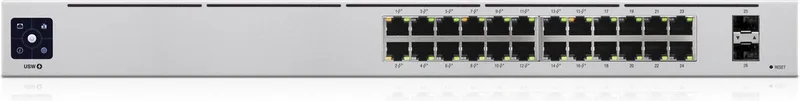 USW-24-POE - Netwerkswitch - 24 poorten - 95W PoE van Ubiquiti in Grijs – productfoto