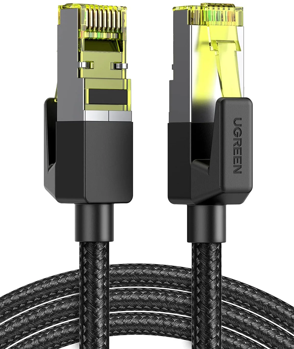 Cat 7 Netwerkkabel 10 Gbps, Gevlochten Koper, RJ45 Ethernet van UGREEN in Zwart – productfoto