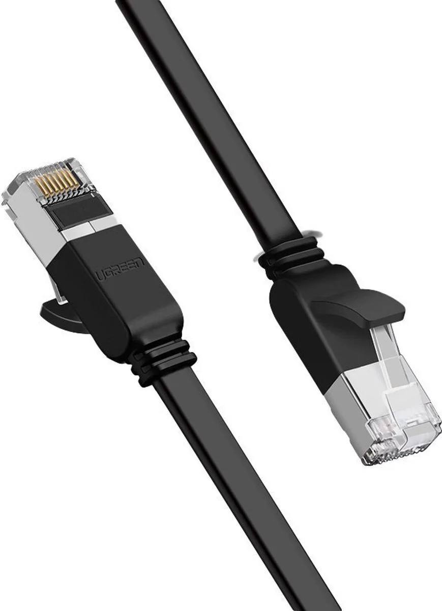 platte - kabel Ethernet patchkabel RJ45 Cat - 6 - UTP - 1000 - Mbps - 5 - m - zwart - (NW101 - 50187) van UGREEN in Transparant – productfoto