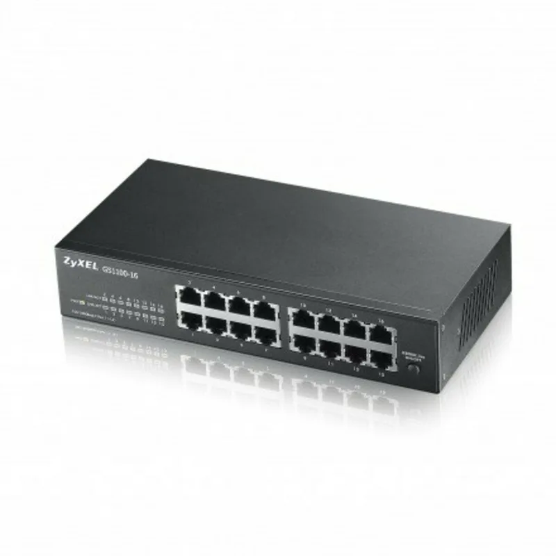 GS1100-16 - 16-Port Gigabit Ethernet Unmanaged Switch - Fanless Design från Zyxel i Vit – produktbild