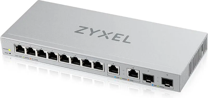 XGS1210-12 V2 12-Port Managed MultiGig Switch 8-Ports från Zyxel i Grå – produktbild