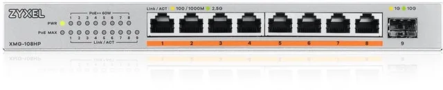 Zyxel - 2.5G Unmanaged Netwerkswitch - PoE 100W - 8 RJ-45 Poorten - 1 SFP Slot