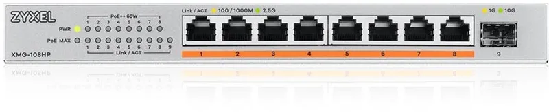 Zyxel - 2.5G Unmanaged Netwerkswitch - PoE 100W - 8 RJ-45 Poorten - 1 SFP Slot by Zyxel in Argento – product photo